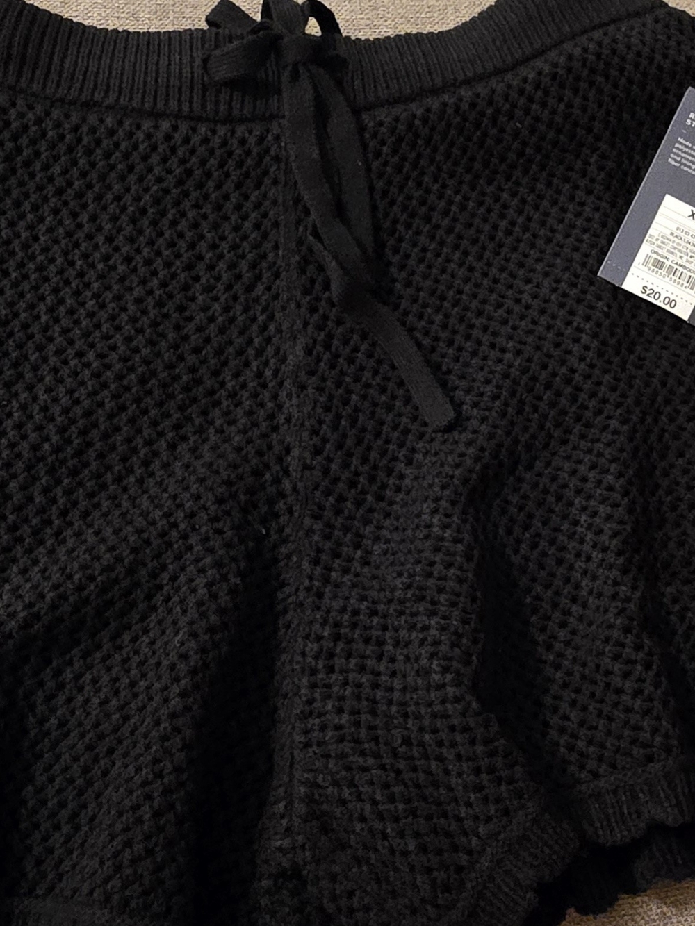 Target Black Knit Swim Coverup with Tie Neck